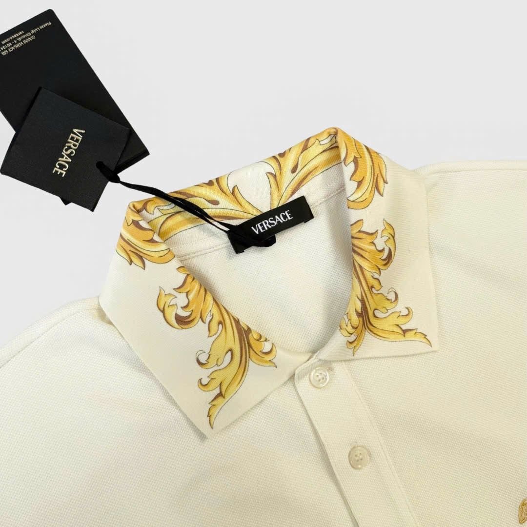  Áo Nam Versace Medusa Logo Embroidered 'Beige' 