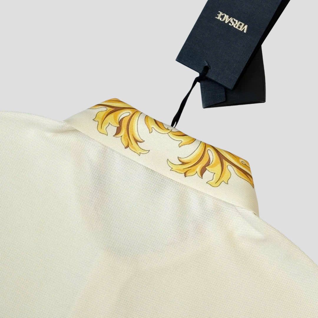  Áo Nam Versace Medusa Logo Embroidered 'Beige' 