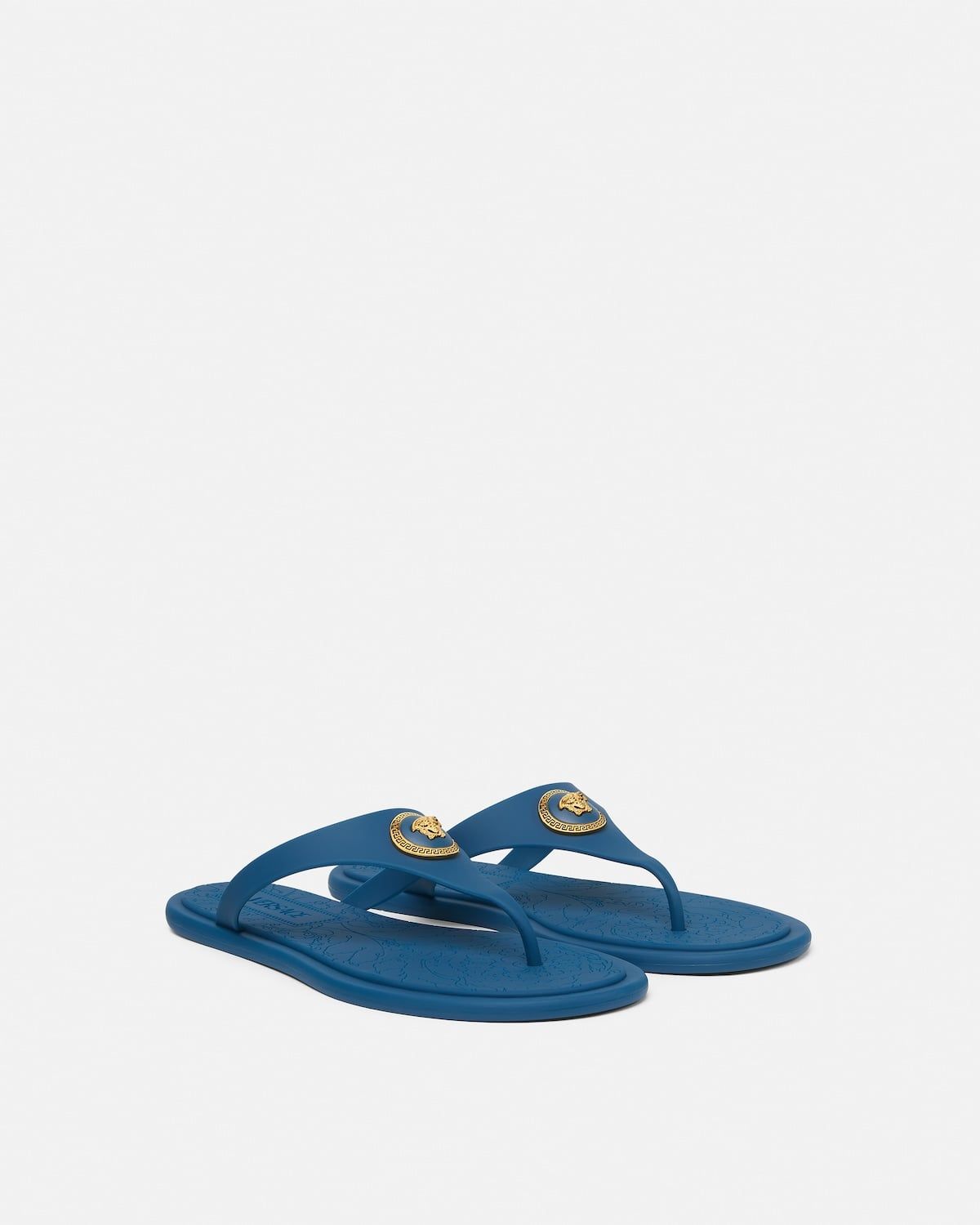  Dép Nữ Versace Alia Rubber Flat Sandals 'Blue' 