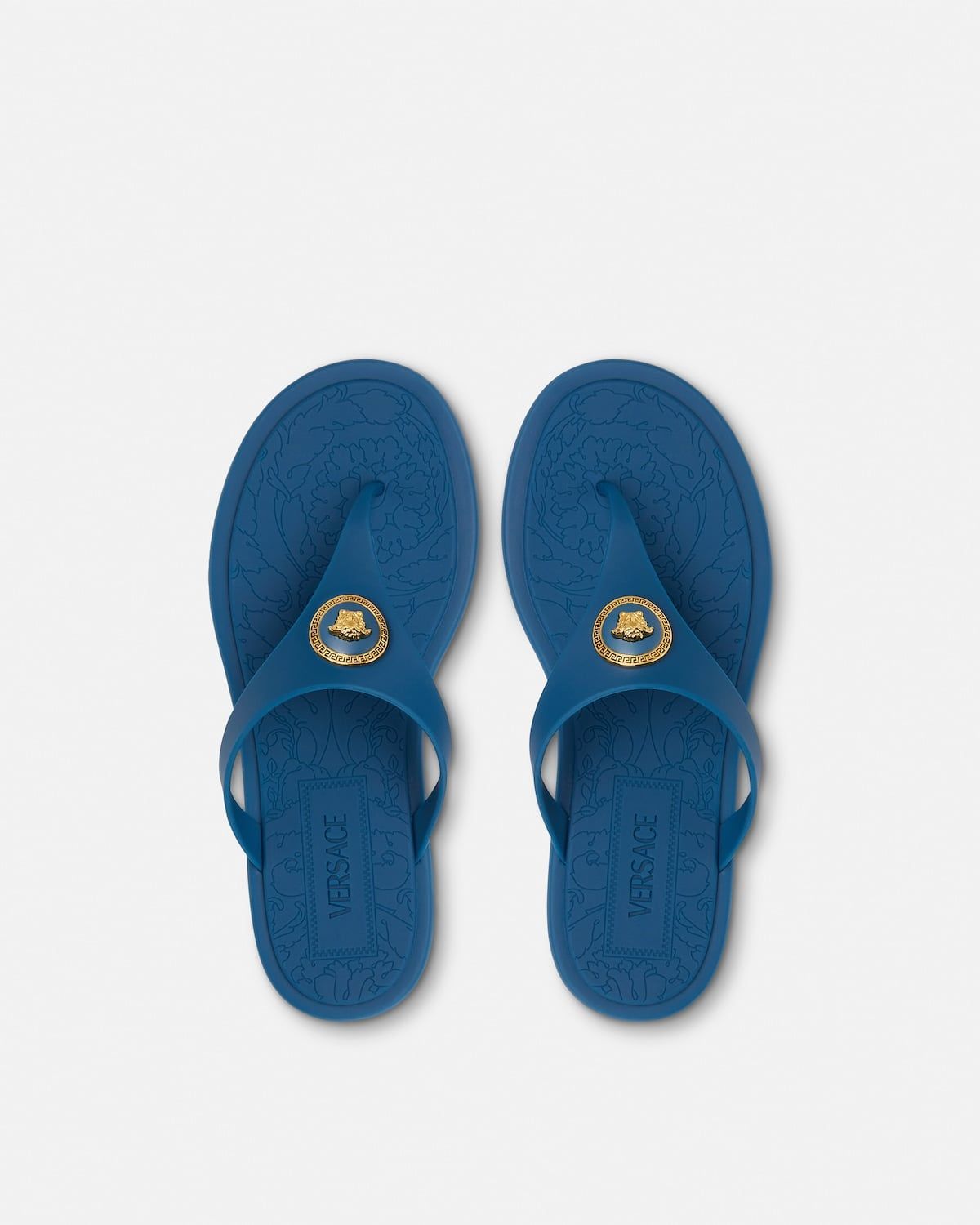  Dép Nữ Versace Alia Rubber Flat Sandals 'Blue' 