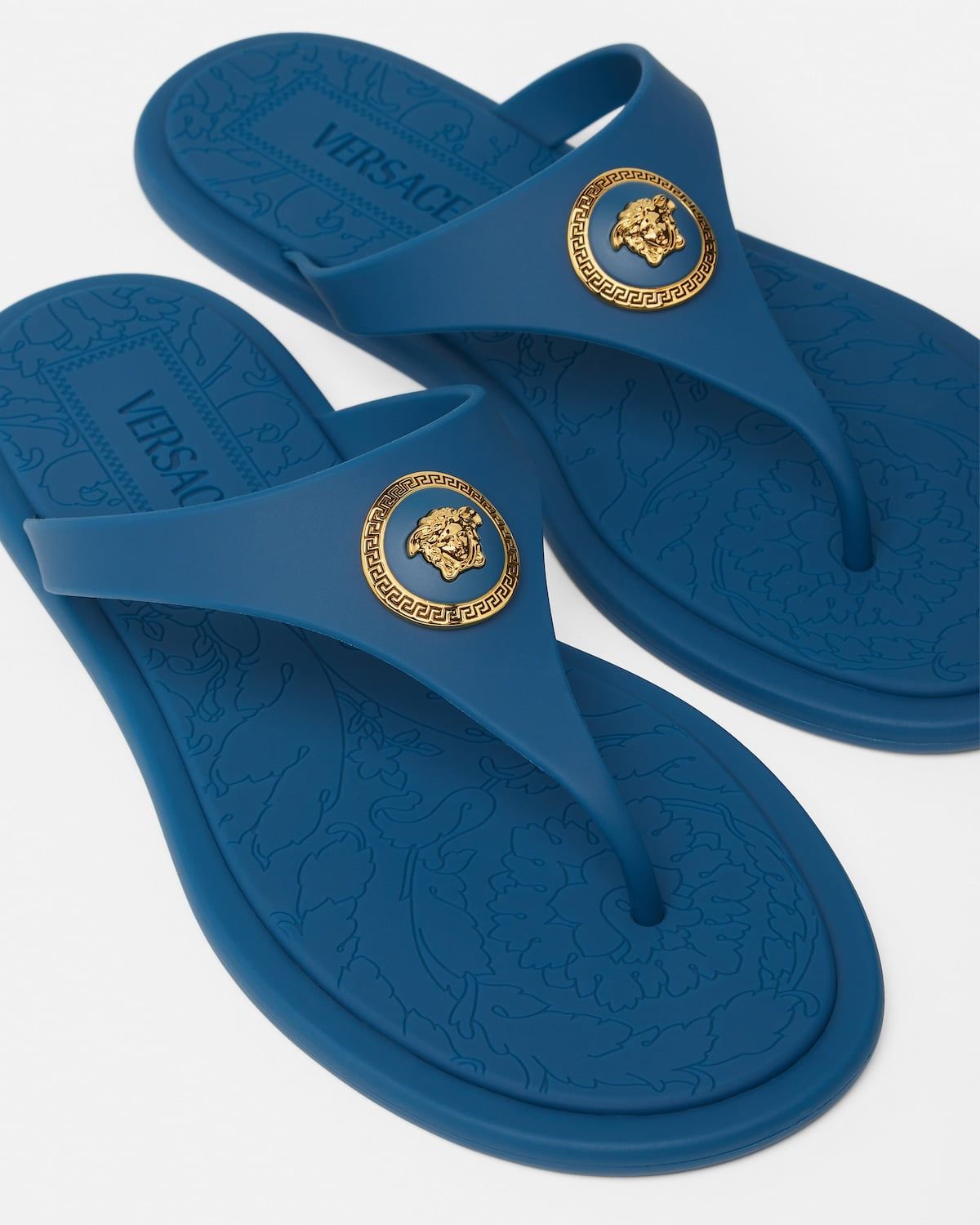  Dép Nữ Versace Alia Rubber Flat Sandals 'Blue' 
