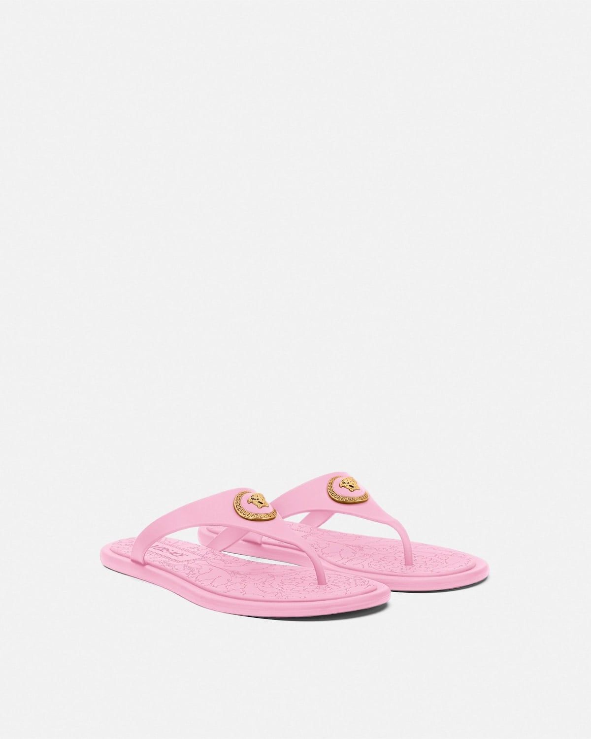  Dép Nữ Versace Alia Rubber Flat Sandals 'Pink' 