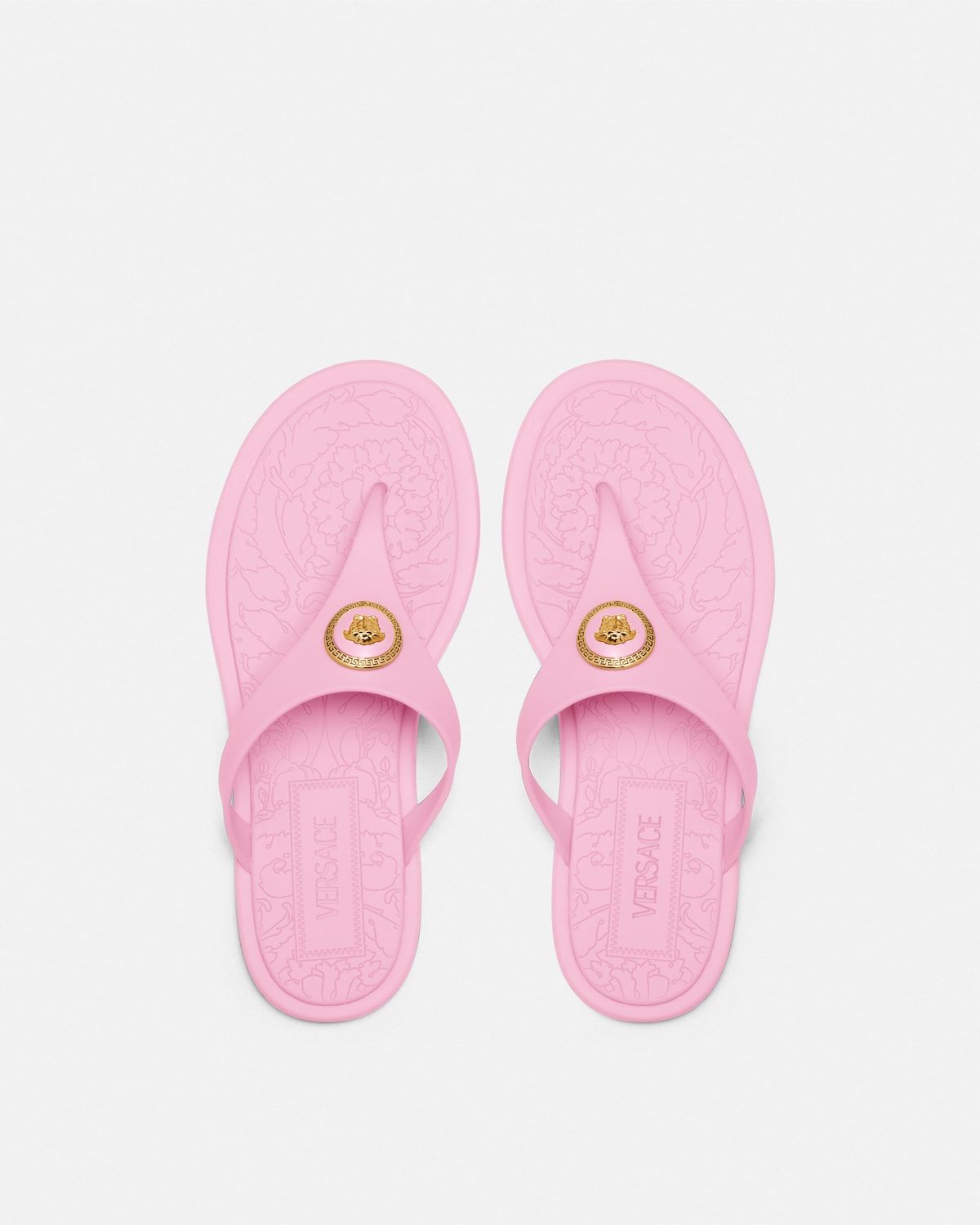  Dép Nữ Versace Alia Rubber Flat Sandals 'Pink' 