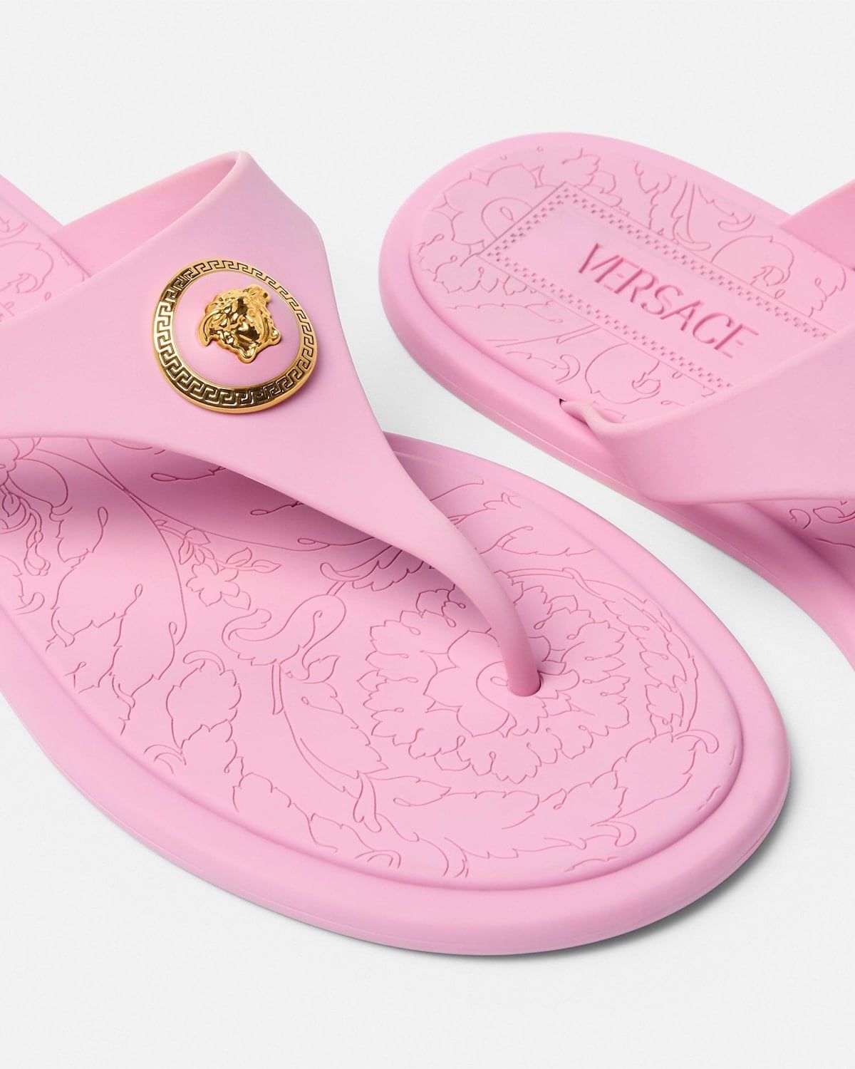  Dép Nữ Versace Alia Rubber Flat Sandals 'Pink' 