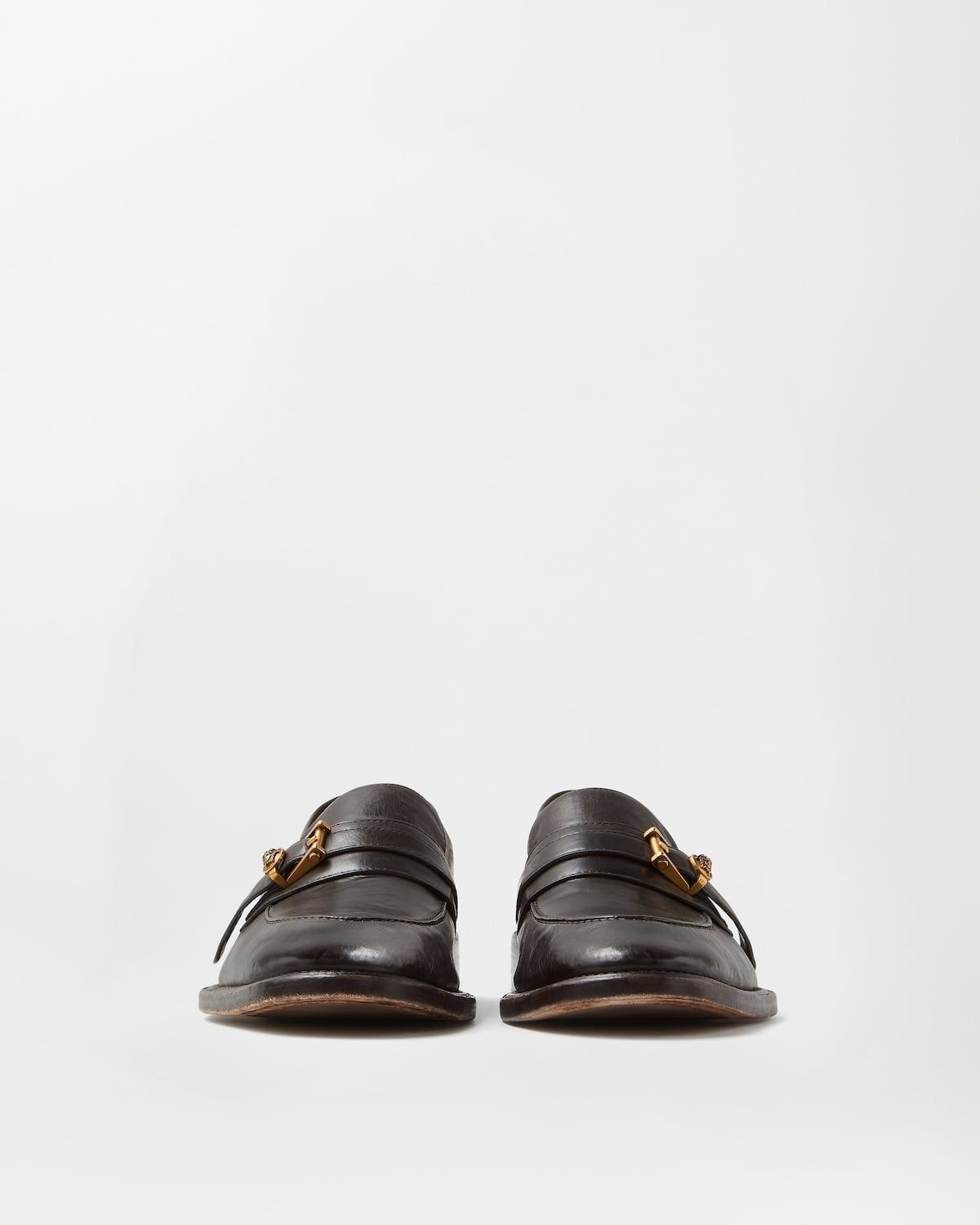  Giày Nam Versace Primo Leather Loafers 'Brown' 