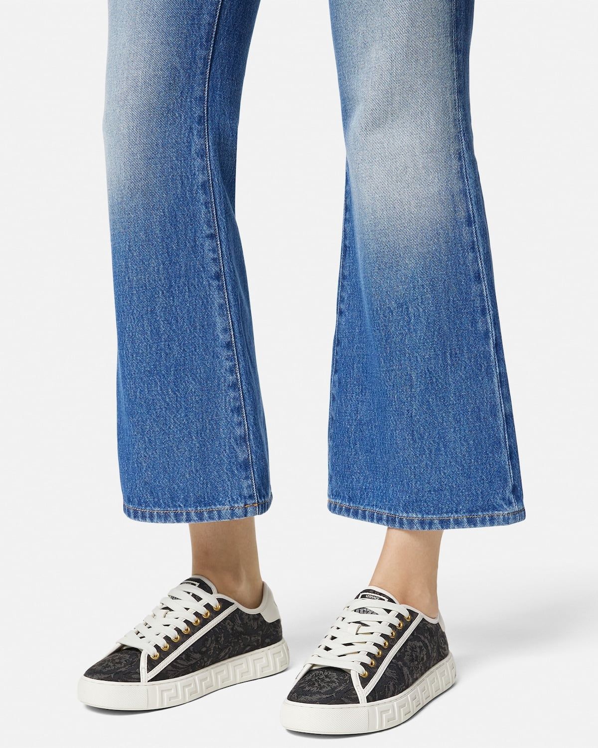  Giày Nữ Versace Greca Jacquard Trainers 'Black' 