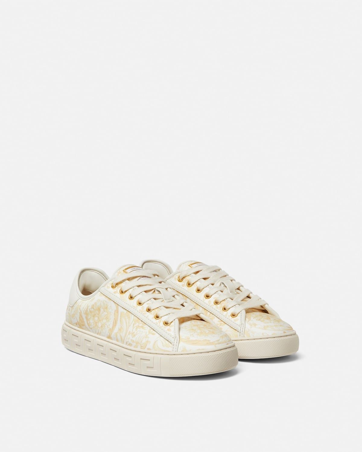  Giày Nữ Versace Greca Printed Trainers 'Beige' 