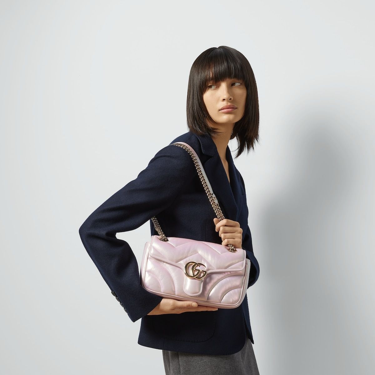  Túi Nữ Gucci GG Marmont Medium Shoulder Bag 'Pink' 