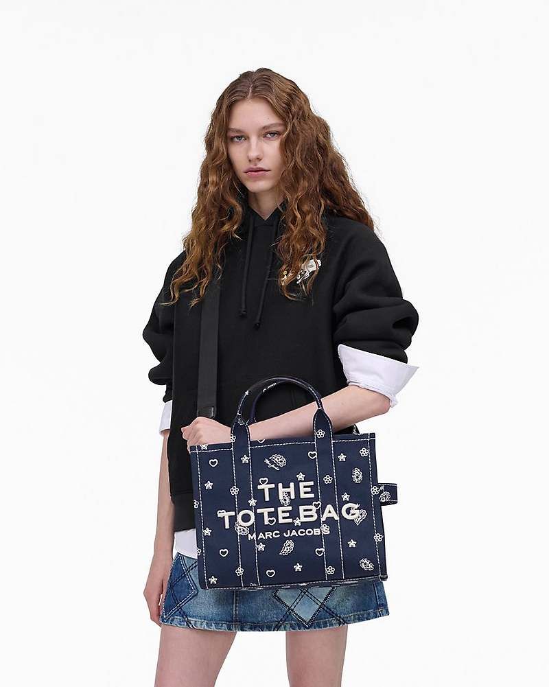  Túi Nữ Marc Jacobs Bandana Medium Tote Bag 'Navy' 