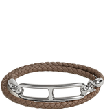  Vòng Tay Nữ Hermes Roulis Double Tour 'Étoupe Palladium' 