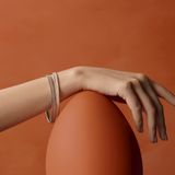  Vòng Tay Nữ Hermes Uni Bangle 'Marron Glacé Palladium' 