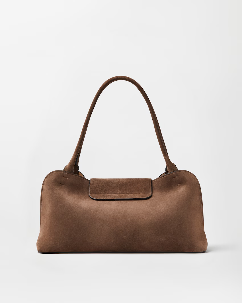  Túi Nữ Versace Vivian Suede East/West Shoulder Bag 'Brown' 