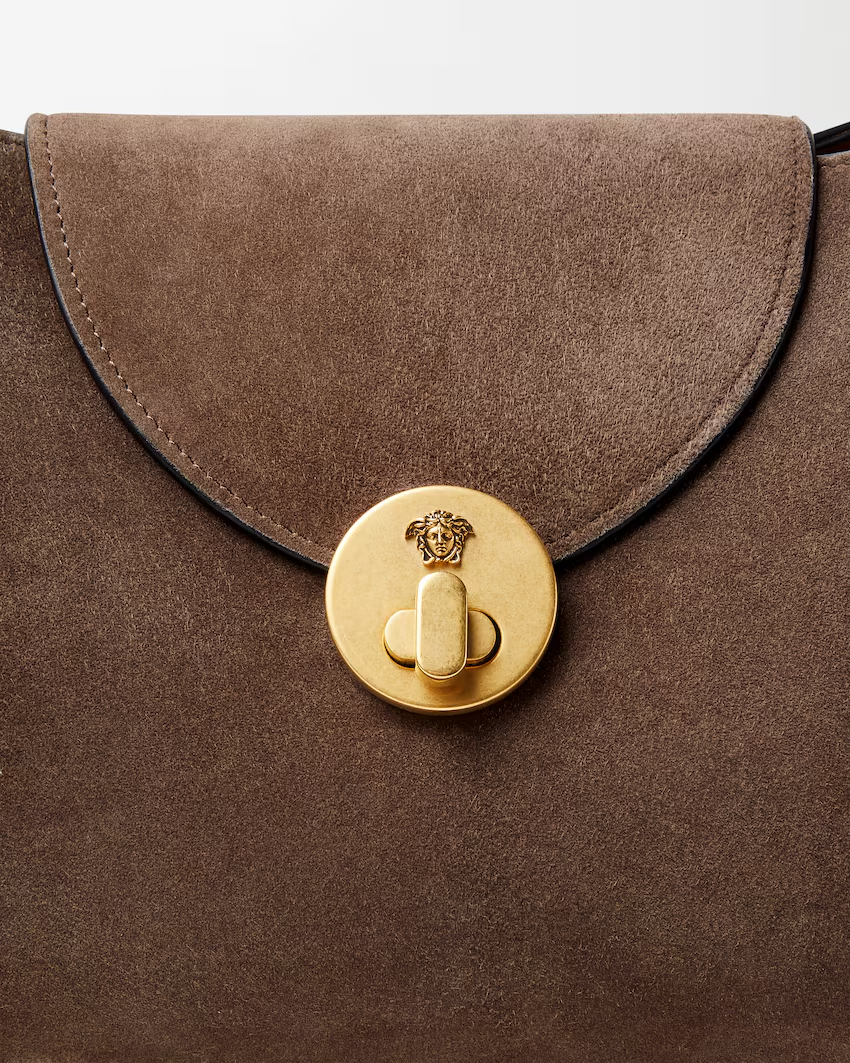  Túi Nữ Versace Vivian Suede East/West Shoulder Bag 'Brown' 