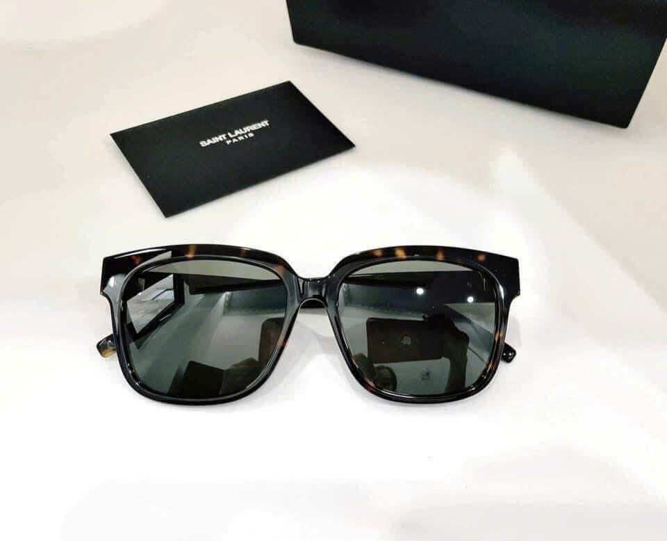  Kính Nữ Saint Laurent Square Frame Acetate 'Brown' 