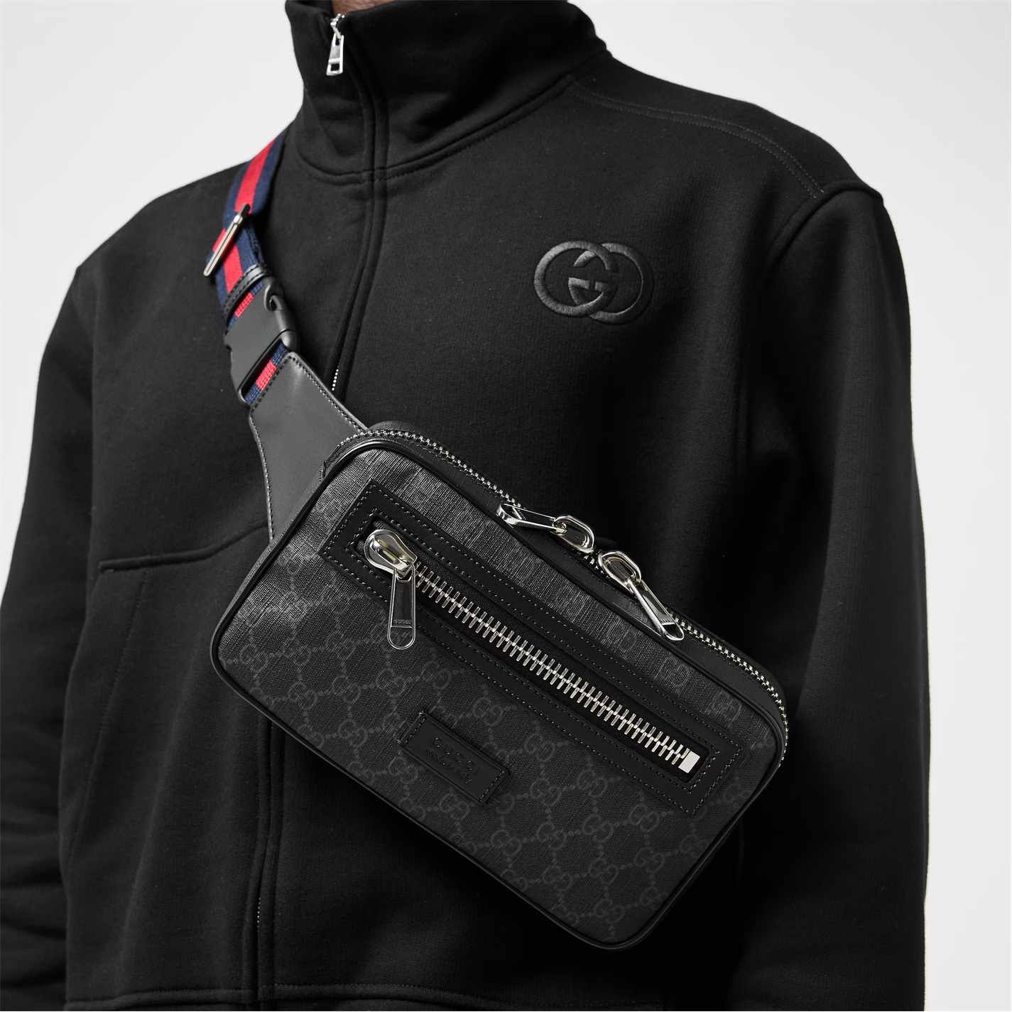  Túi Nam Gucci Belt Bag Soft GG Supreme 'Black Red' 