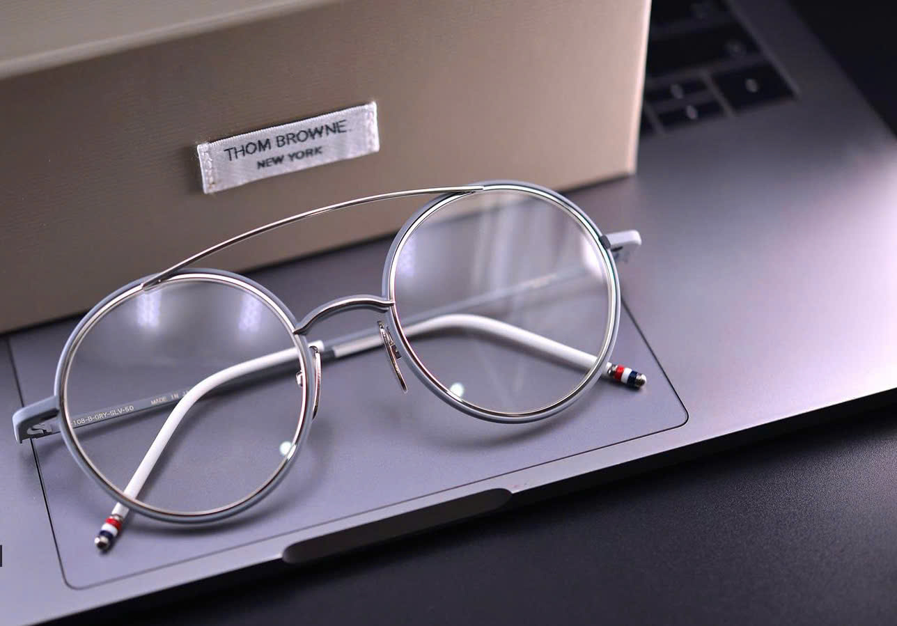  Kính Thom Browne Aviator-Frame Metal Optical 'Silver' 
