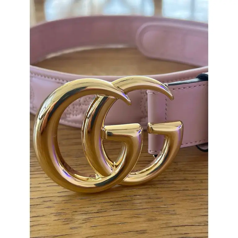  Thắt Lưng Nữ Gucci Ceinture en cuir GG Buckle 'Pink' 