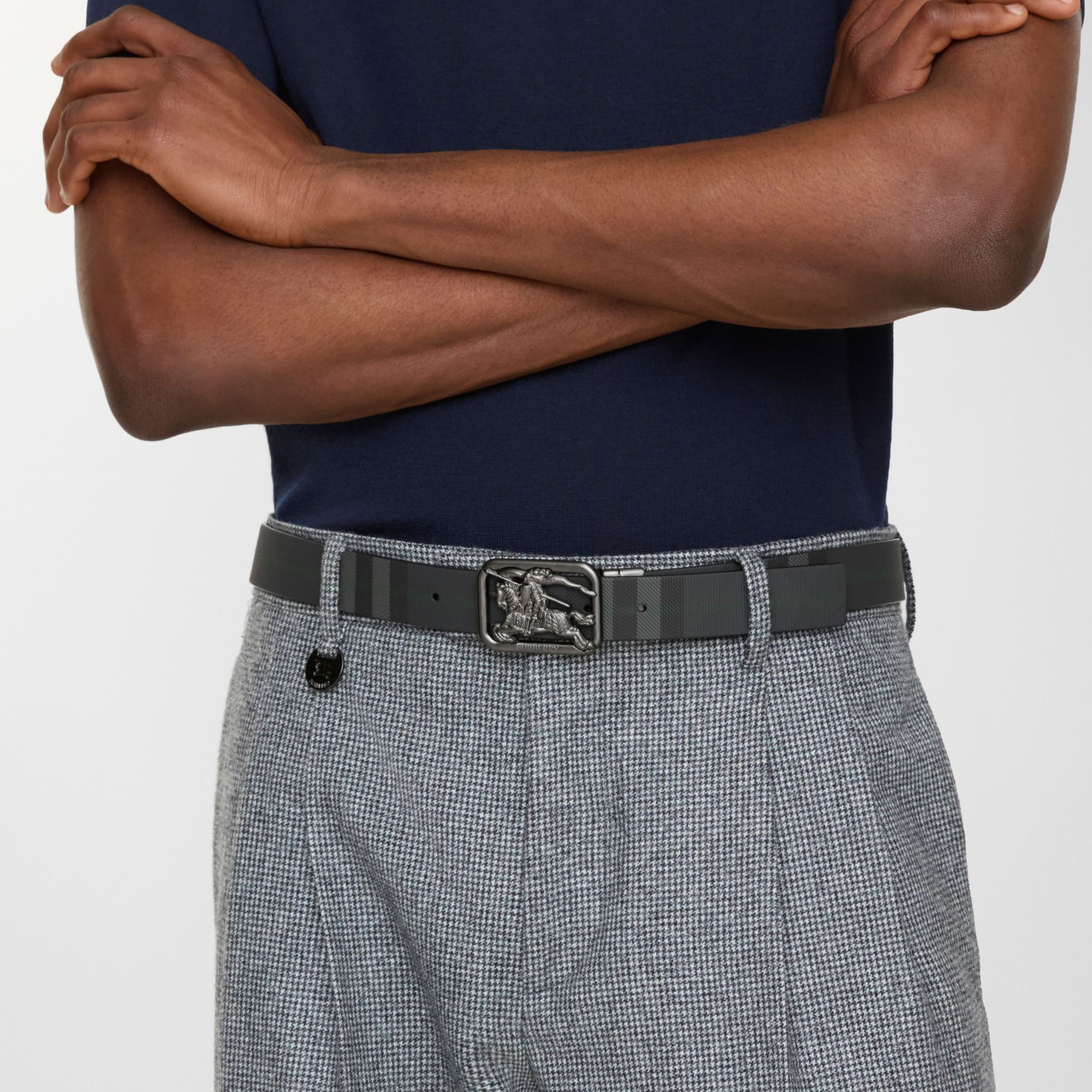  Thắt Lưng Nam Burberry Check Rider Belt 'Black' 