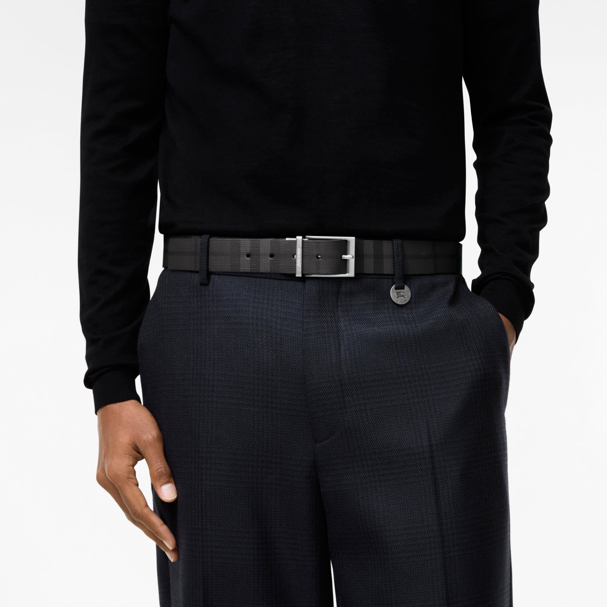  Thắt Lưng Nam Burberry Reversible Check Belt 'Grey' 