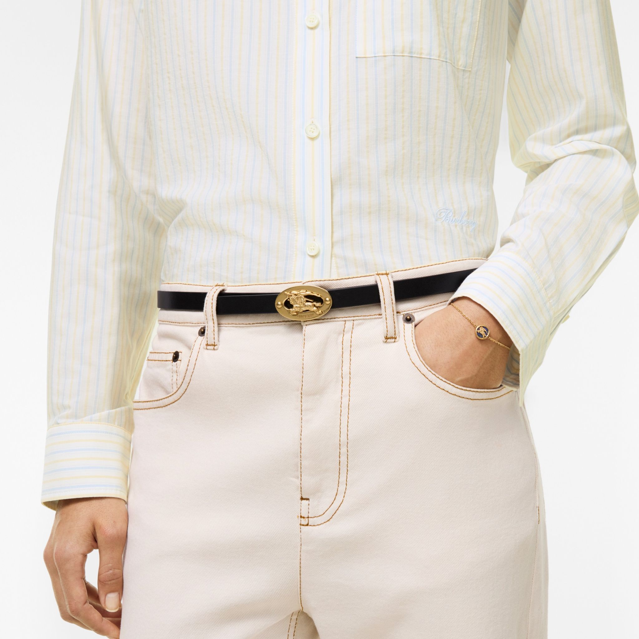  Thắt Lưng Nữ Burberry Leather Oval Belt 'Black' 