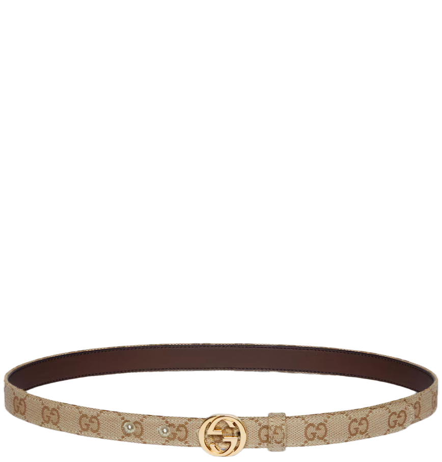  Thắt Lưng Nữ Gucci Thin Belt G Buckle 'Sand' 