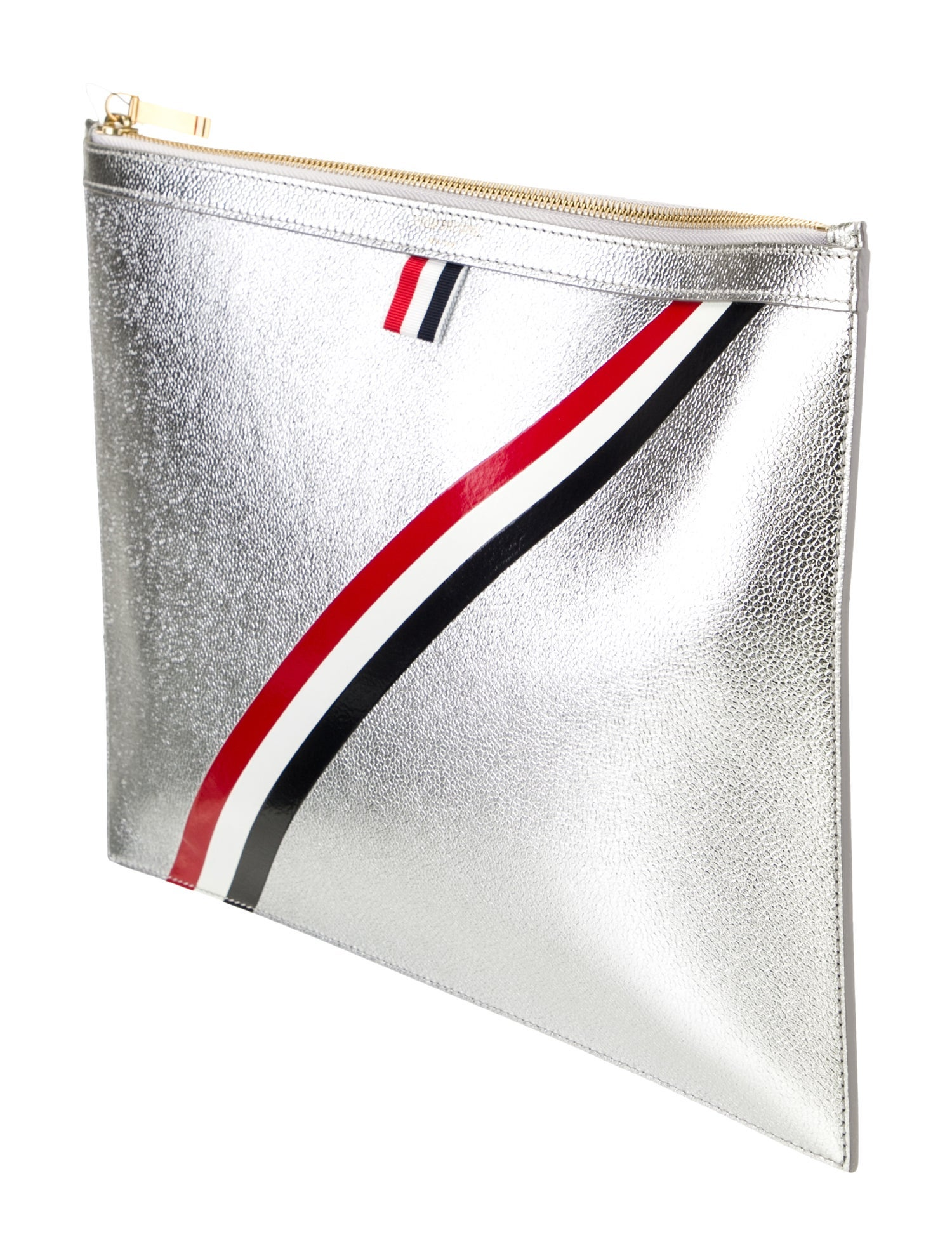  Túi Nam Thom Browne Leather Clutch 'Silver' 