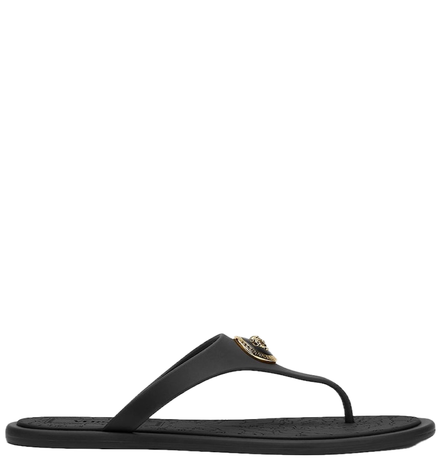  Dép Nữ Versace Alia Rubber Flat Sandals 'Black' 