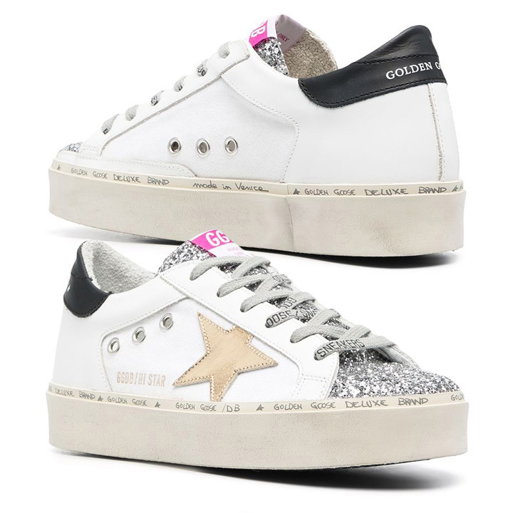  Giày Nữ Golden Goose Hi-Star 'White Glitter' 