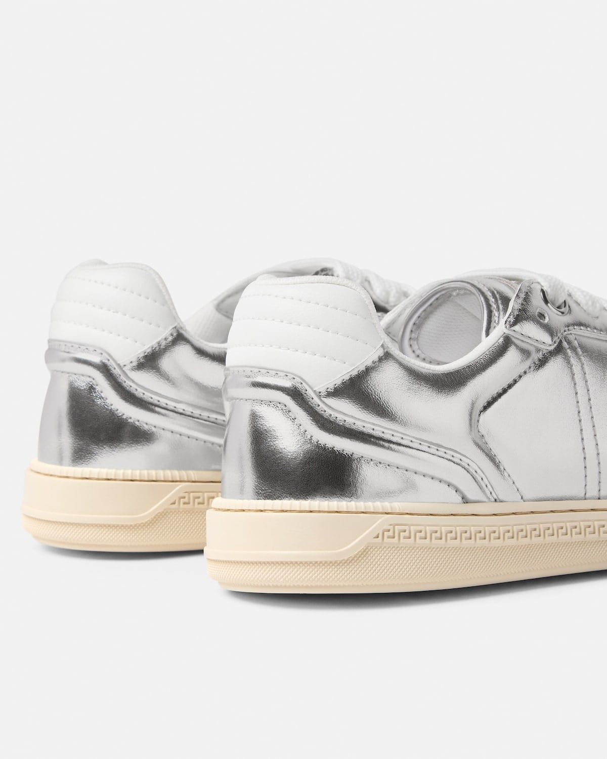  Giày Nữ Versace Greca Court Trainers 'Silver' 