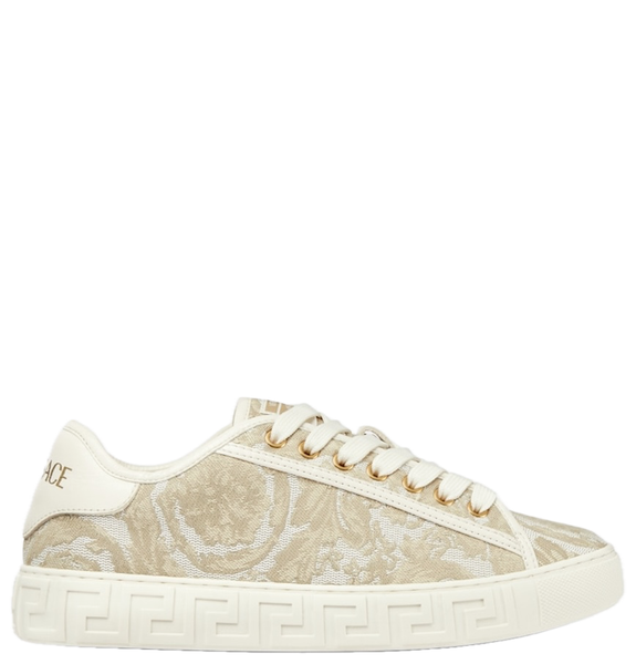  Giày Nữ Versace Greca Jacquard Trainers 'Beige' 
