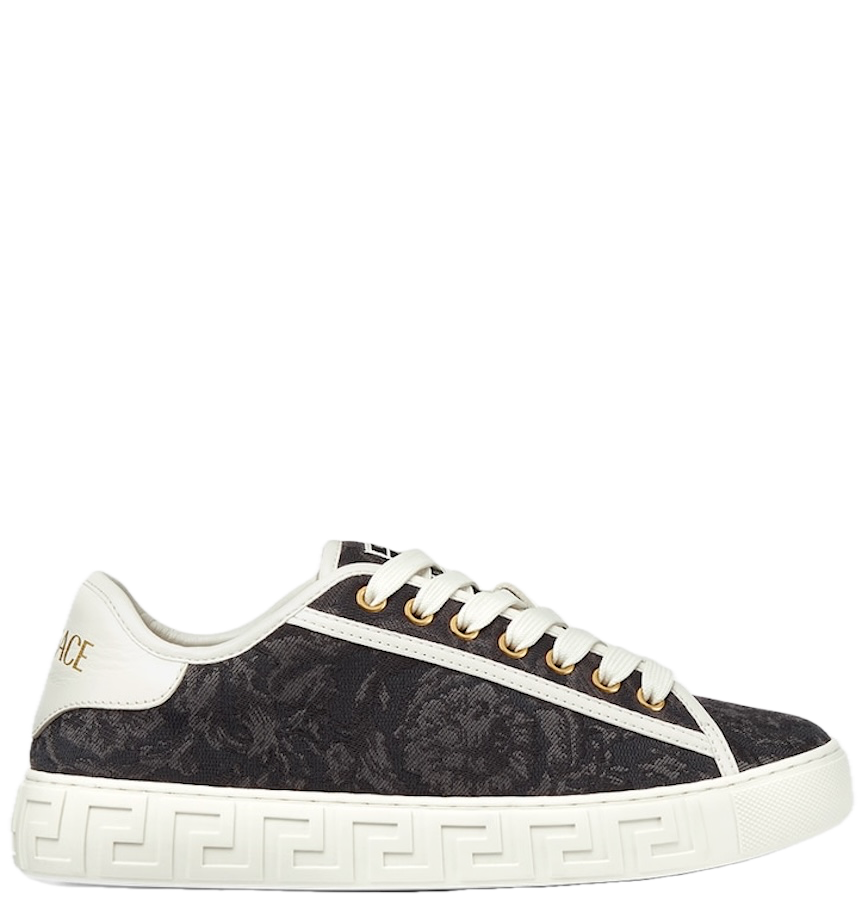  Giày Nữ Versace Greca Jacquard Trainers 'Black' 