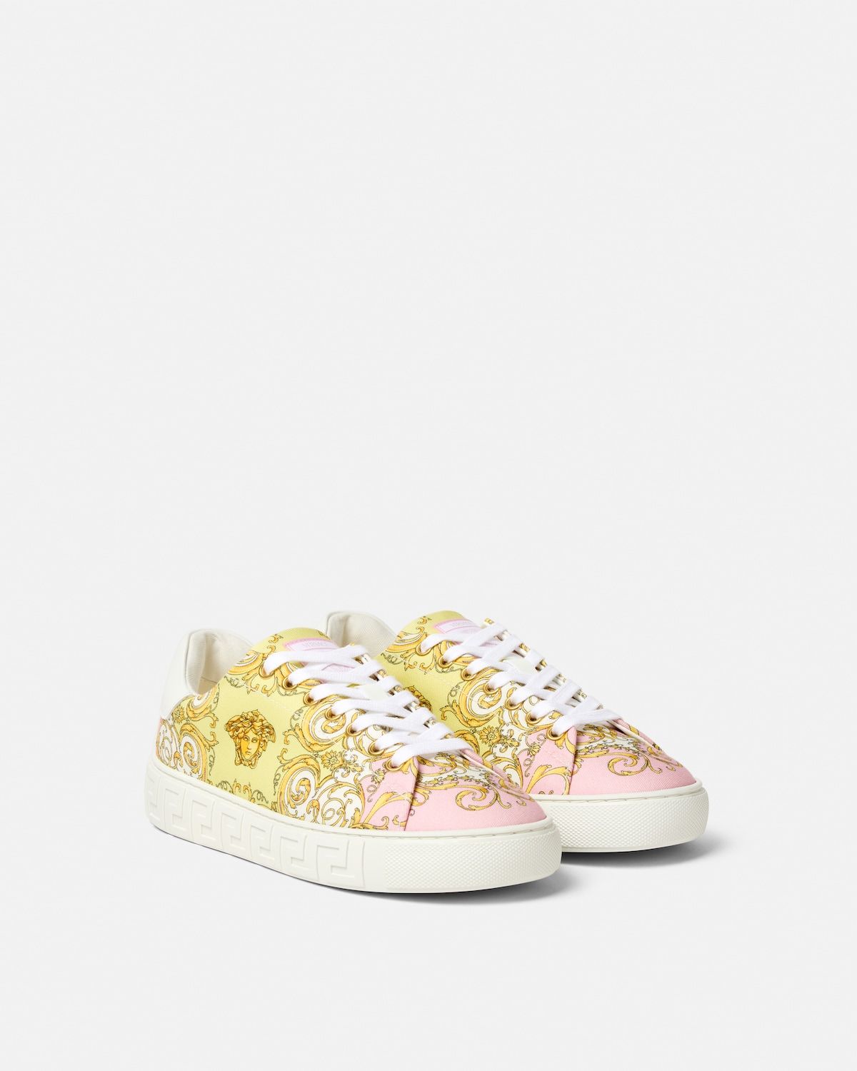  Giày Nữ Versace Greca Printed Trainers 'Pink' 