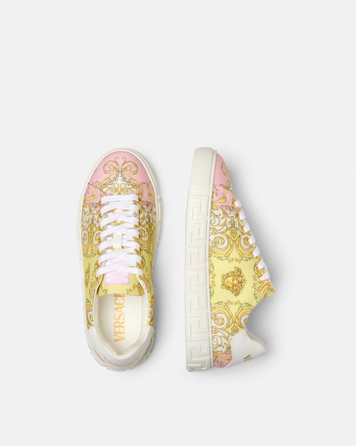  Giày Nữ Versace Greca Printed Trainers 'Pink' 