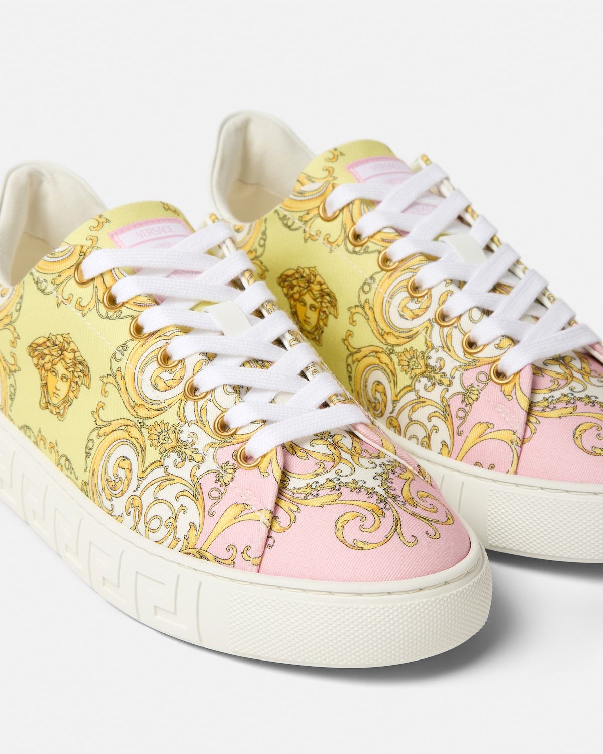  Giày Nữ Versace Greca Printed Trainers 'Pink' 