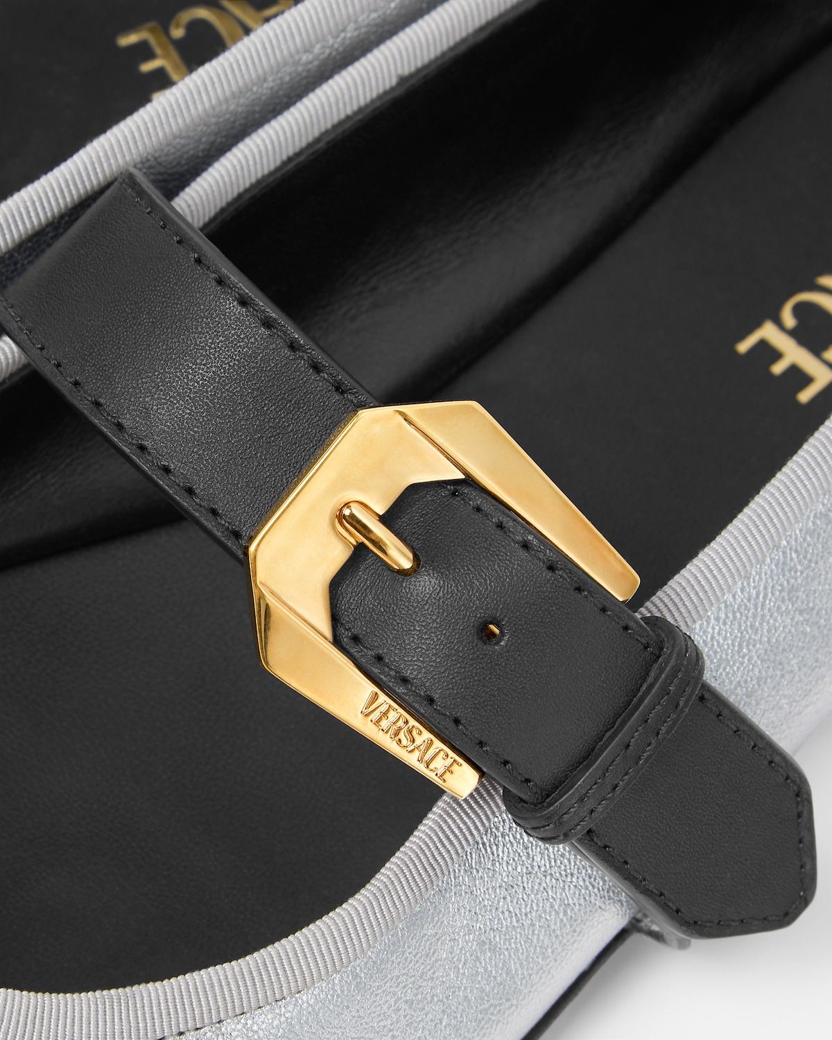  Giày Nữ Versace La Medusa Ballerinas 'Silver' 