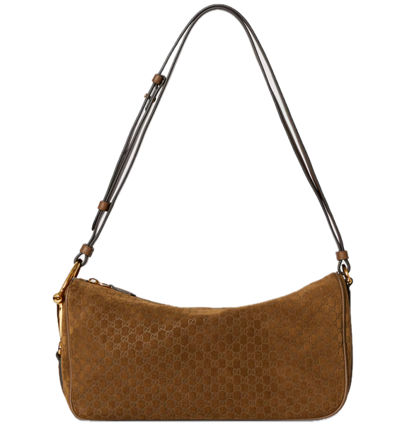  Túi Nữ Gucci Half Horsebit Medium Shoulder Bag 'Brown' 