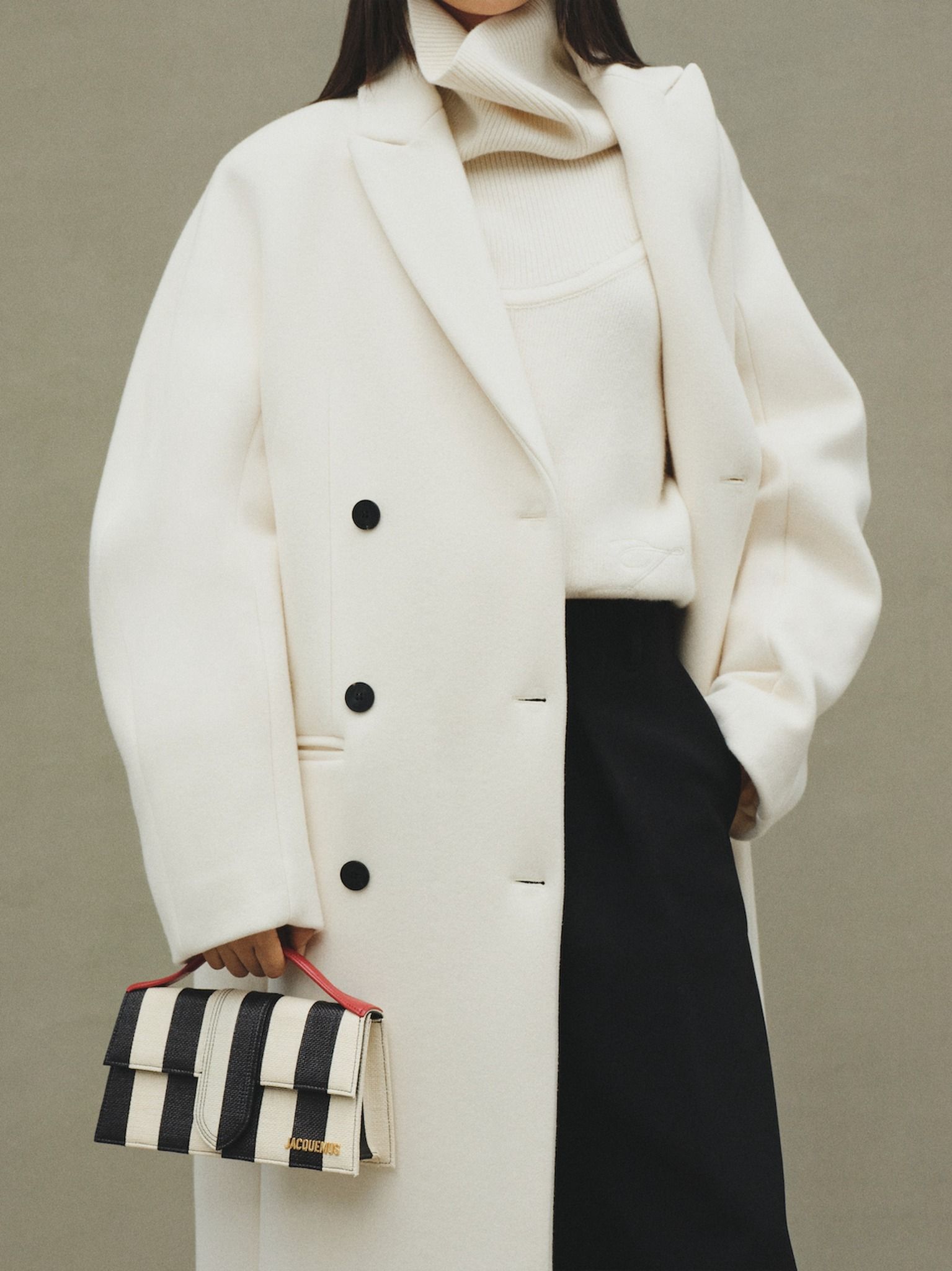  Túi Nữ Jacquemus The Large Bambino 'Ivory Black' 