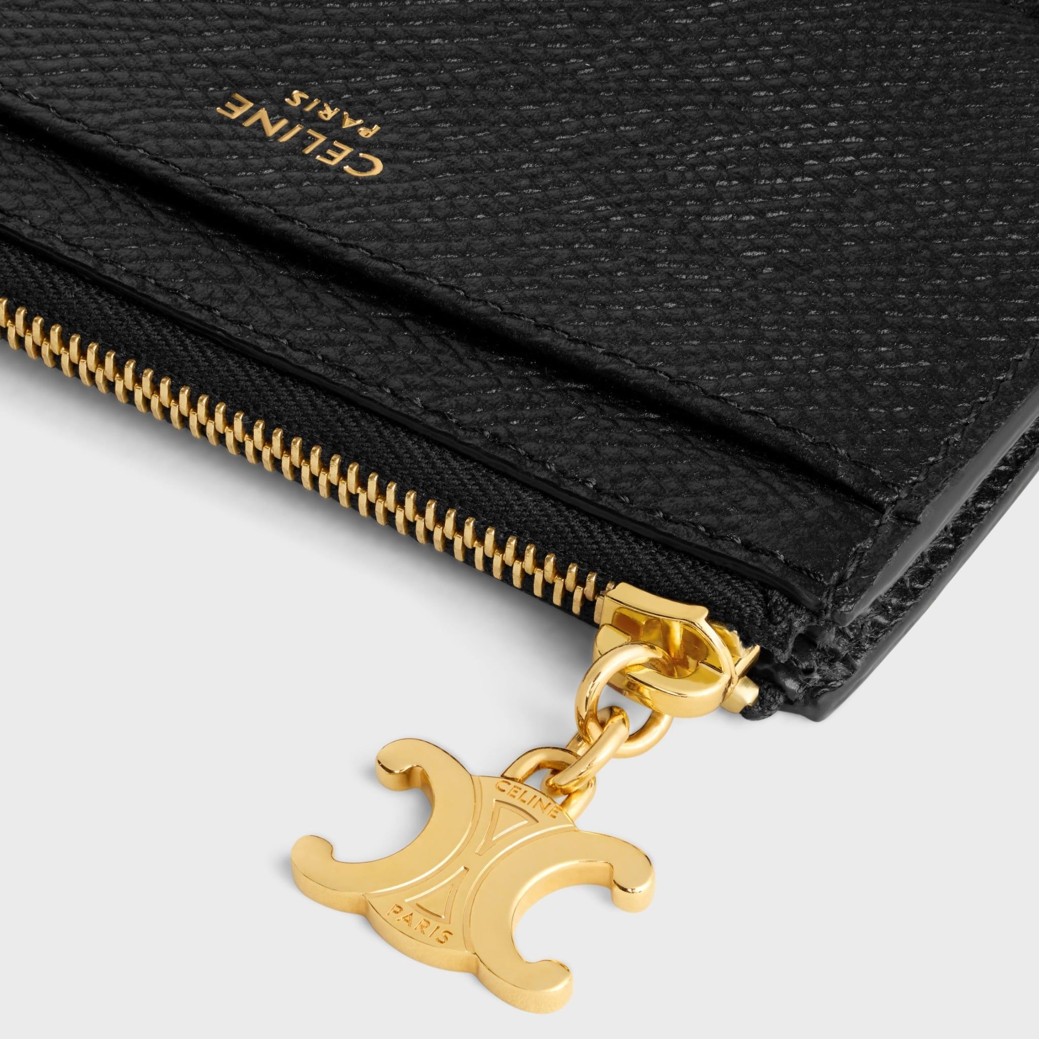  Ví Celine Zipped Card Holder Triomphe Charms 'Black' 