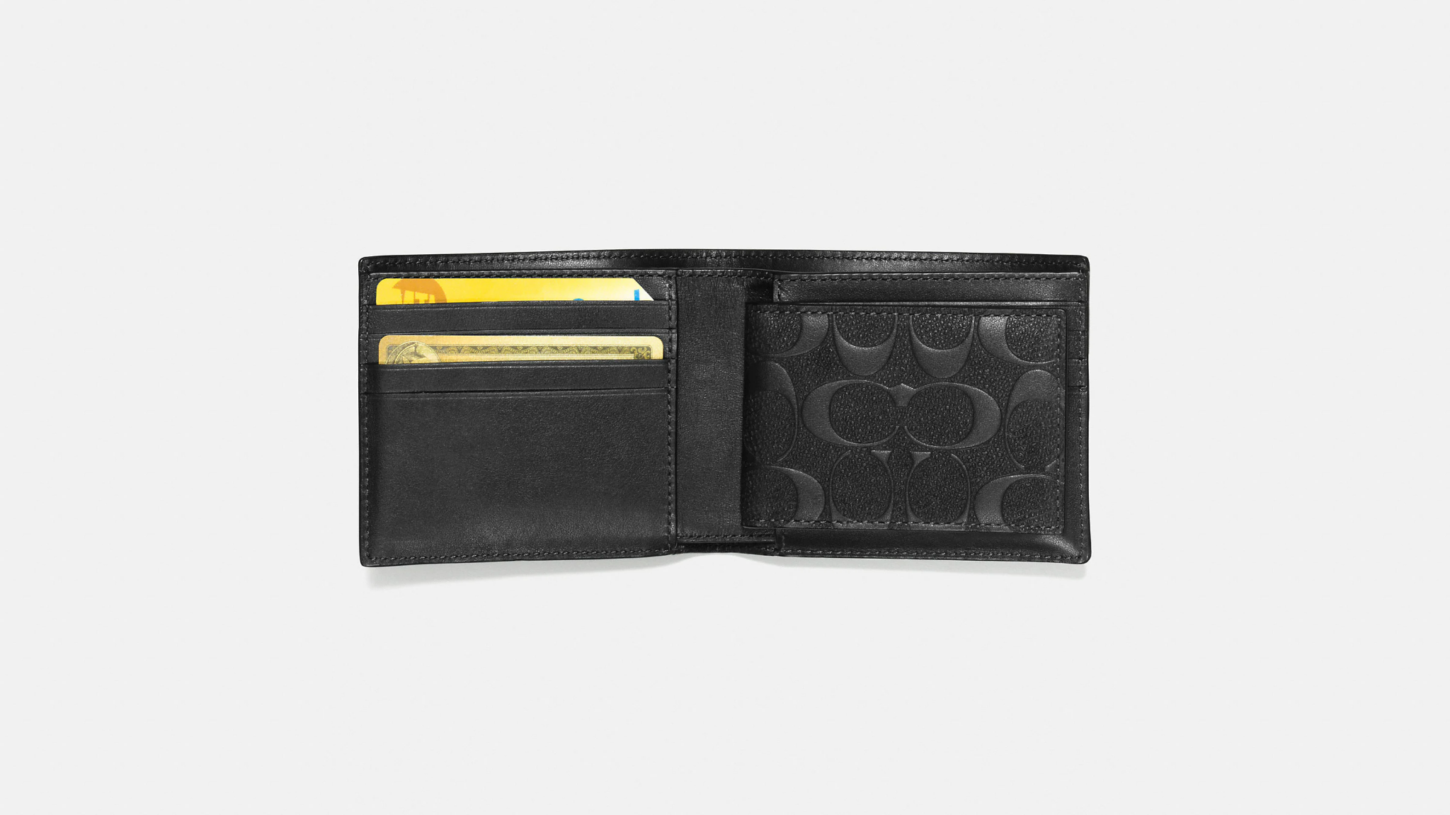  Ví Nam Coach 3 In 1 Wallet In Signature Leather 'Black' 
