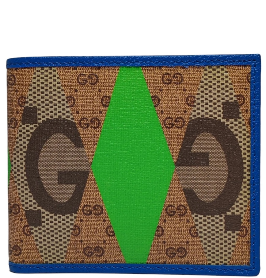  Ví Nam Gucci GG Diamond Print Bifold Wallet 'Brown' 