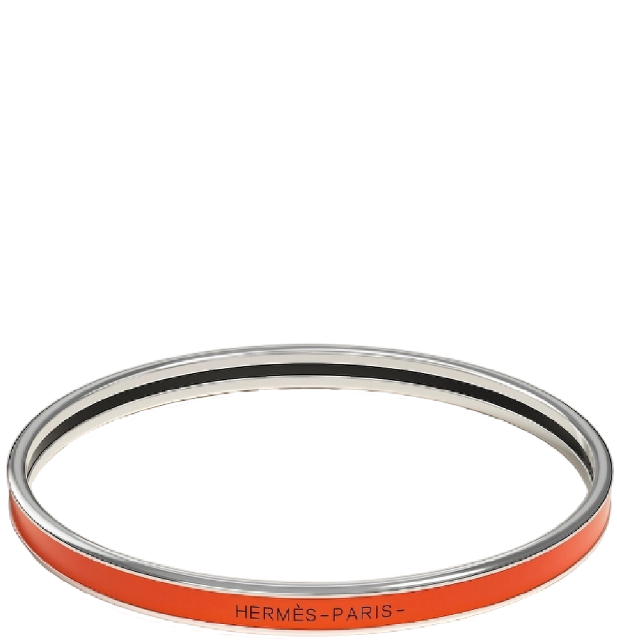 Vòng Tay Nữ Hermes Uni Bangle 'Orange Fruité Palladium' 