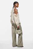  Túi Nữ Acne Camero Kit Check Crossbody Bag 'Green' 