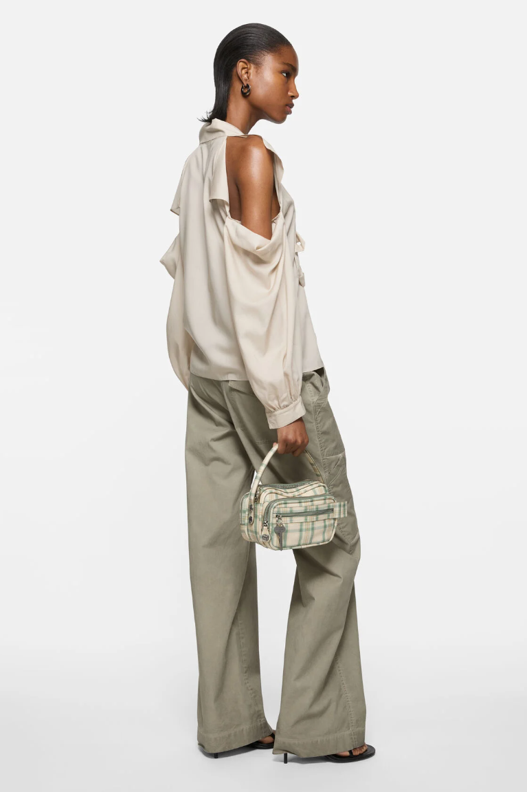  Túi Nữ Acne Camero Kit Check Crossbody Bag 'Green' 