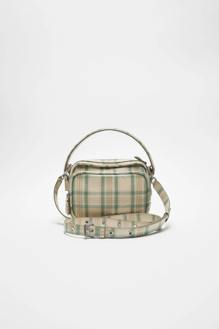 Túi Nữ Acne Camero Kit Check Crossbody Bag 'Green' 
