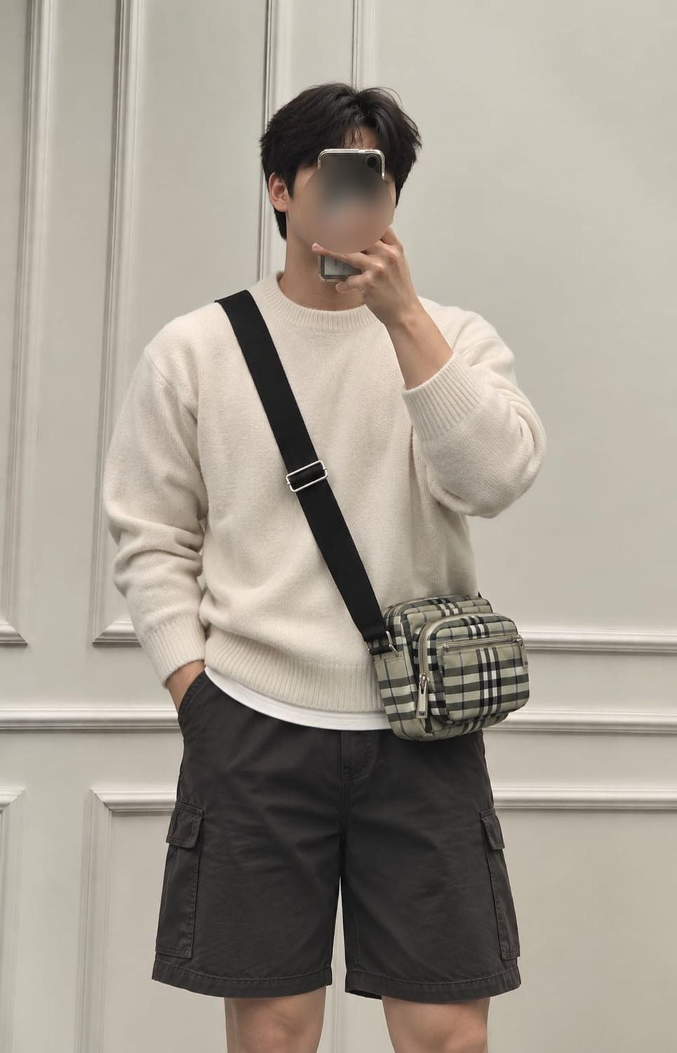  Túi Burberry Check Crossbody Bag 'Lichen Beige' 