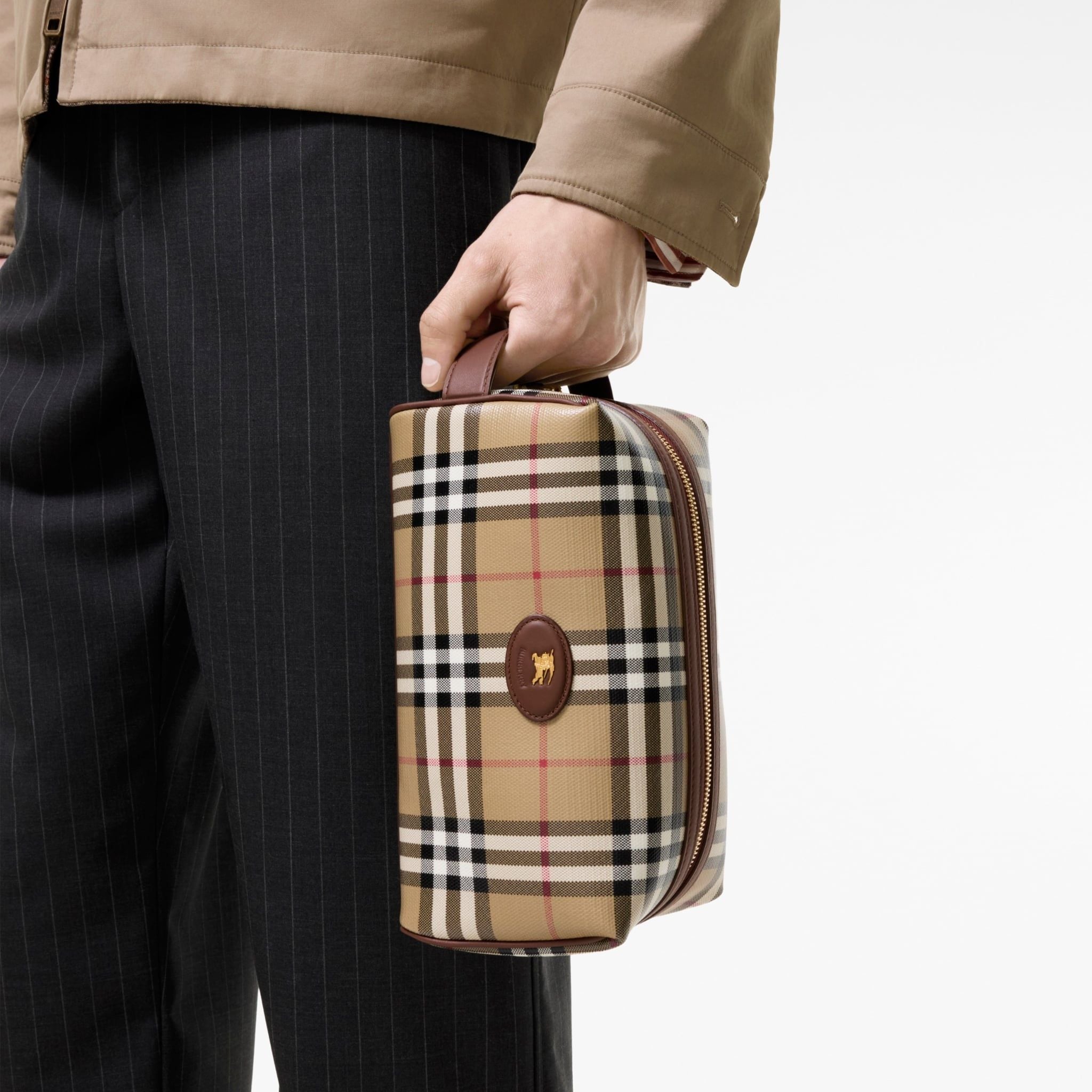 Túi Burberry Check Travel Pouch 'Beige' 