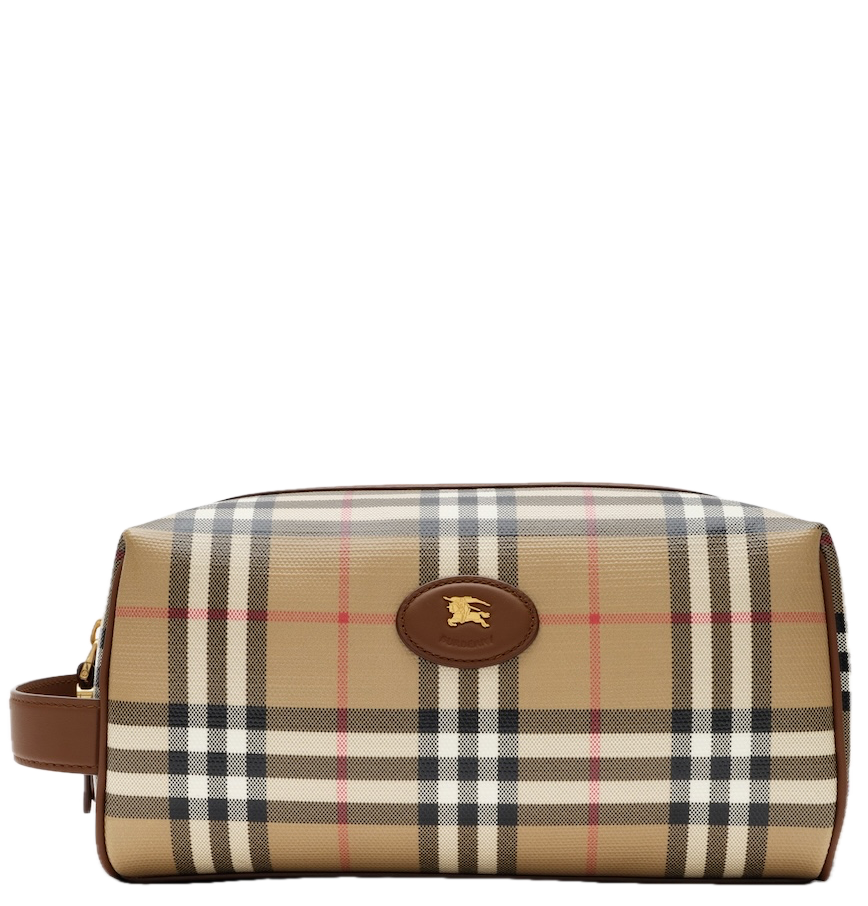  Túi Burberry Check Travel Pouch 'Beige' 