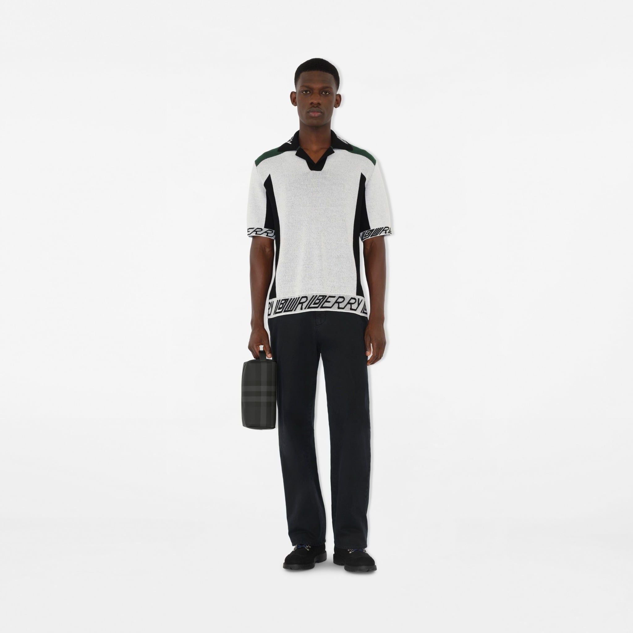  Túi Burberry Check Travel Pouch 'Grey' 