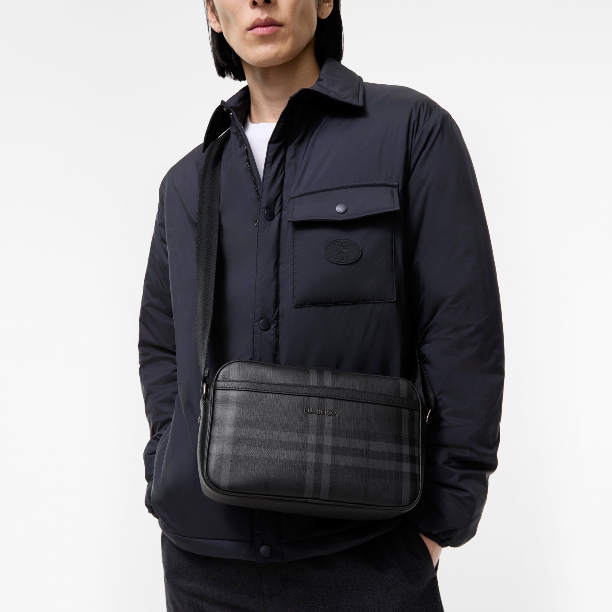  Túi Burberry City Check Crossbody Bag 'Iron Grey' 