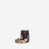  Túi Burberry Pop Check Crossbody Bag 'Brown' 